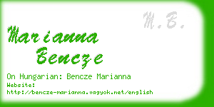 marianna bencze business card